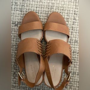 Cole Haan brown leather wedges 7.5